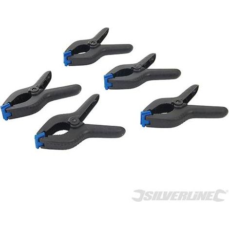 Pinza morsetto a molla 5Pz in plastica laboratorio magazzino Silverline Prezzo-lunghezza 200 mm/capacità morsa 100 mm