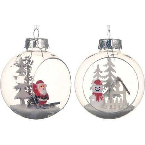 Decoris Pallina di Natale Infrangibile Trasparente Aperta - 8cm