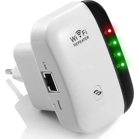 WLAN-Repeater/Verstärker 300 Mbit/s mit Access Point/Repeater- und WPS-Funktion, einfache Installation, 2,4 GHz