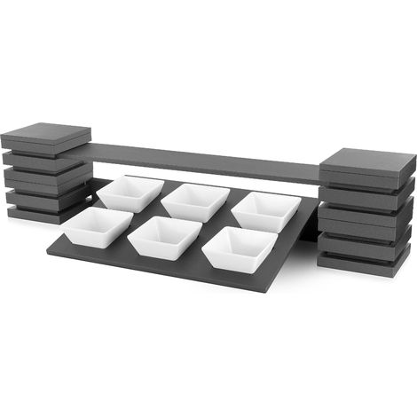 Kit Présentoir Buffet Cubic® 2 Niveaux avec 6 Bols Carrés - Pujadas