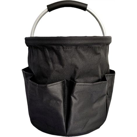 Gardening tool storage bag, multifunctional foldable basket with 6 pockets and handles, 17-liter collapsible tool bag for camping, garden and beach (1/5)