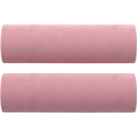 Maison Exclusive - Coussins décoratifs lot de 2 Rose Ø15x50 cm Velours (1/5)