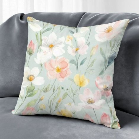 Housse de coussin feuilles printemps été, décoration canapé intérieur,50×50cm (1/5)
