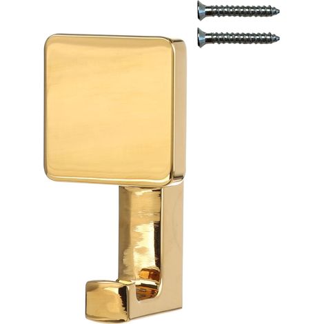 Quadratischer Wandhänger mit unsichtbarer Befestigung, poliertes Gold, Riex XV25 (1/5)