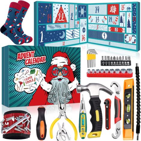 Calendrier de l'Avent Outils pour adolescents, garçons et hommes - Calendrier de Noël 2026, 24 pièces, Calendrier d'outils et gadgets utiles, Cadeau surprise pour lui (1/5)