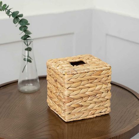 Boîte À Mouchoirs - Panier En Osier De Jacinthe D Eau - Pour Mouchoirs Standard 4 5 X 4 5 X 5 Pouces - Usage Intérieur - 1 Pièce (1/5)