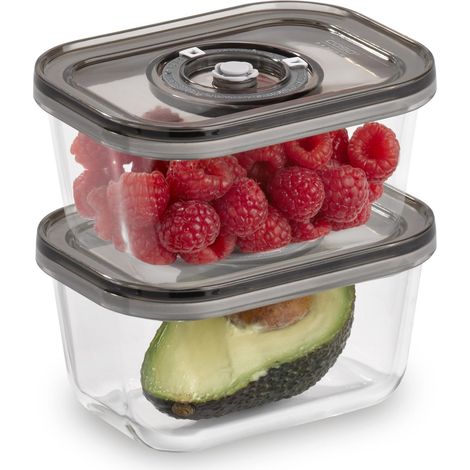 Lot de 2 récipients de 500 ml chacun - Pour aliments liquides et sensibles à la pression - Sans BPA - Résistant à la chaleur - Passe au lave-vaisselle et au congélateur (1/5)