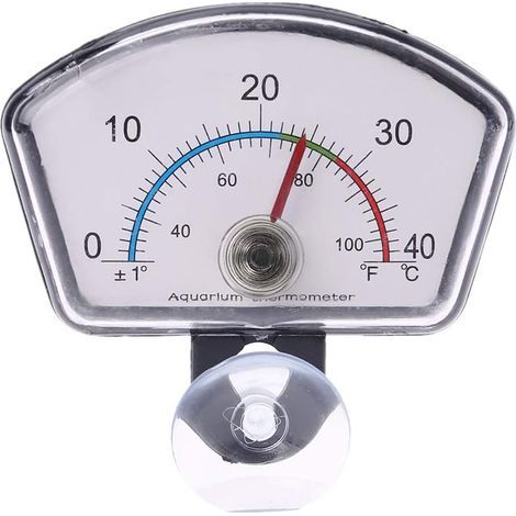 Aquarium Thermometer Pointer Fish Tank Temperature Dial Suction Cup Submersible (1/5)