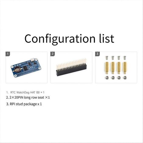 Carte d'extension RTC WatchDog HAT(B) pour Raspberry Pi (1/5)