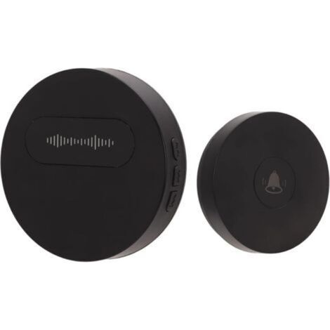 Campanello senza fili, impermeabile, portata 150 m, 58 melodie, 4 livelli di volume, 90 dB, senza fili per case e appartamenti, 1 ricevitore e 1 pulsante del campanello (nero)