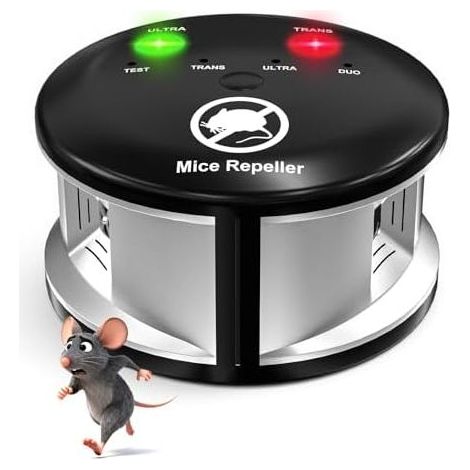 Ultraschall-Mäuseabwehrgerät für den Innenbereich – Elektronischer Stecker mit mehreren Modi, variable Frequenz, 360°-Abdeckung, für Haus, Keller, Büro, Garage, Lagerhalle, Wohnmobile (1/5)
