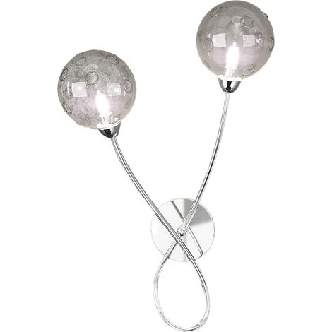 Applique Contemporanea Super Ball Metallo Cromo Vetro Pirex 2 Luci G9 (1/3)