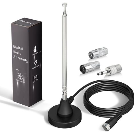 Antenne Radio Dab FM Amplifiée Intérieure Télescopique 79 cm 75 ohm (1/5)