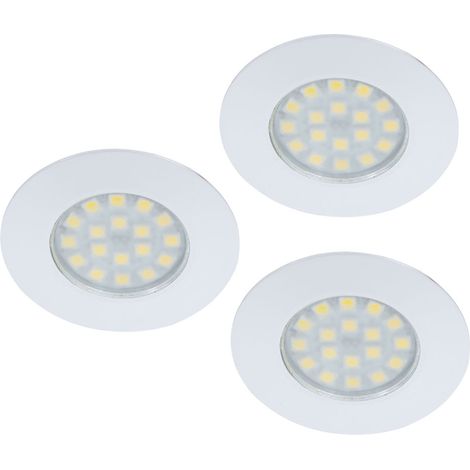 Lampe à encastrer spots de plafond spot de plafond luminaire en saillie salon, rond blanc, 1x LED 3,6W 230Lm 3300K, DxH 7x1,2, Globo 12314-3, lot de 3 (1/2)