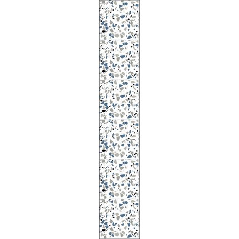 Sticker carrelage adhésif Terrazo 15x15cm, 6 pièces, imitation marbre bleu/gris, déco intérieure, décor mural (1/2)