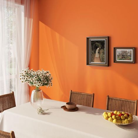 60cm×5m Papier Peint Orange Papier Adhesif pour Meuble Cuisine Mat Papier Peint Adhesif pour Porte Armoire Escalier Adhesif Mural Decoratif Uni Salle de Bain Imperméable (1/5)