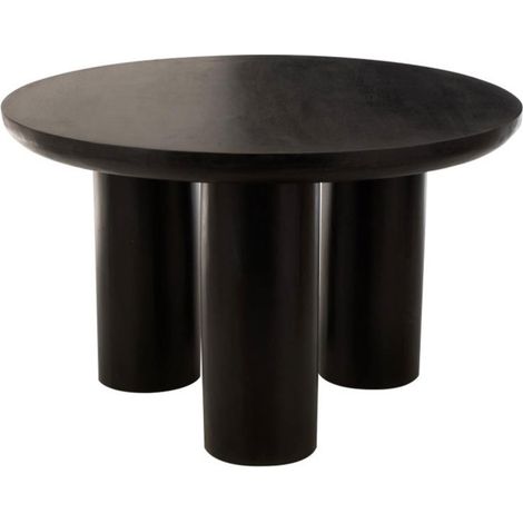 Table à Manger Trio en Bois "Cave" 120cm Noir (1/5)