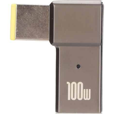 Adaptateur USB-C vers Slim Tip 100 W 5 A pour ordinateur portable Lenovo : convertisseur de charge PD rectangulaire avec entrée USB-C femelle et embout fin. (1/5)