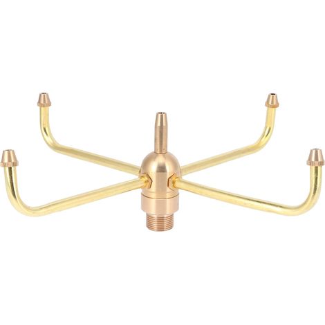 Fountain Spray Head, Brass Water Fountain Nozzle Heads 4 Rotatable Arms Spraying Head Garden Fountain with Male Thread G1/2 for Garden Pond (1/5)
