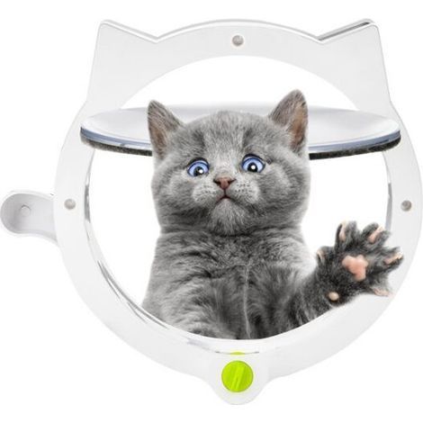 Große Schiebeklappe für Katzen, geeignet für drinnen und draußen, für Katzen und kleine Hunde bis 10 kg, 3028 cm, robust, weiß (1/4)