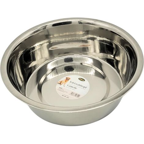 Gamelle Inox pour Chien et Chat - Acier Inoxydable - Contenant pour eau et nourriture - Résistant, Hygiénique, Facile à Nettoyer et Intemporel – Écuelle - 4,50 L