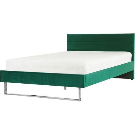 Bed Velvet BELLOU 140 x 200 cm (EU Double) Green