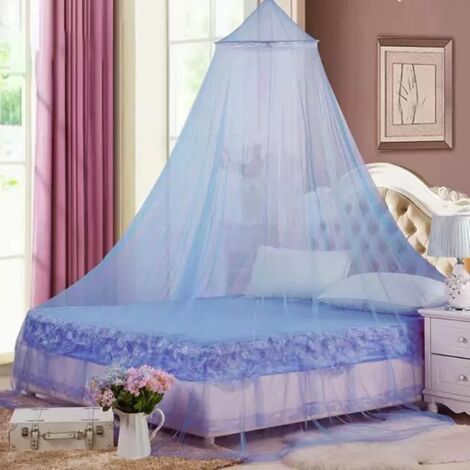 Zanzariera per letto matrimoniale, baldacchino sospeso, zanzariera per culla/amaca per bambini, 230 x 60 x 850 mm, blu (1/5)