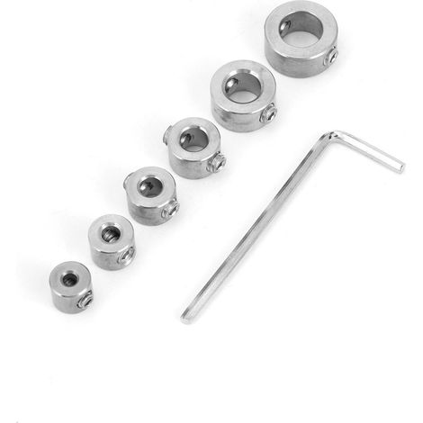 Jeu de 6 bagues de butée de profondeur de perçage en acier inoxydable de 3 à 10 mm (1/5)