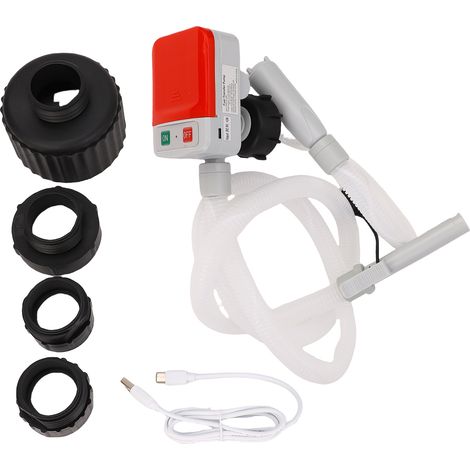 Bomba portátil de transferencia de combustible, 12 L/min, con apagado automático, alimentación USB-C/pilas AA, manguera de 129 cm – Ideal para camping y taller (1/4)