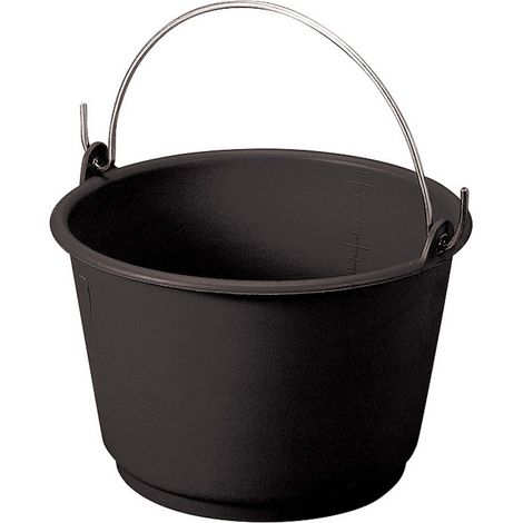 10PZ SECCHIO IN PLASTICA GRADUATO  lt. 18 - col. Nero