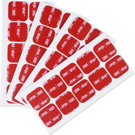 Autocollants adhésifs double face 3M, 25 mm x 25 mm, 40 feuilles par paquet. Super durable, noir, 0,6 mm d'épaisseur, carré, pour décorer des logos sur les voitures, les maisons et les bureaux. (1/5)