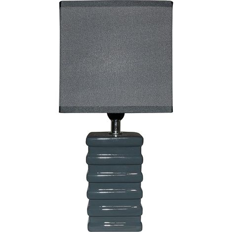King Home DARK GREY TISCHLAMPE Keramik rechteckiger Sockel 14x11x29,5 cm (1/3)