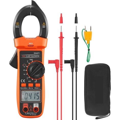 Pince multimètre numérique T-RMS 400A/600A Pince multimètre testeur, Courant Alternatif résistance à la Tension ca/CC W/NCV for Appareil ménager (Color : 600A 4000 Counts, Size : 1 UK) (1/5)