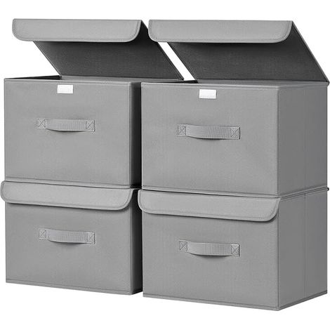 Storage Box with Lid Set of 4 Foldable Clothes Storage 15 x 25 (1/5)