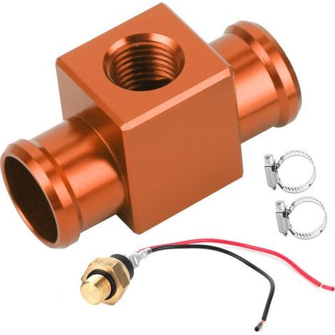 Thermostat interrupteur de température de l'eau radiateur ventilateur de refroidissement capteur de température pour moto ATV véhicule tout-terrain (orange). (1/4)