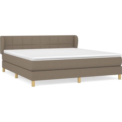 Maison Exclusive - Giroletto a Molle con Materasso Tortora 160x200 cm in Tessuto (1/5)
