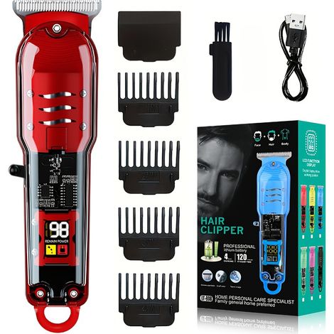 Tondeuse professionnelle sans fil avec affichage LED, lame en acier et autonomie 60 minutes (1/5)
