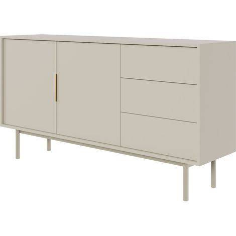 Selsey VIVIARO - Sideboard 2-türig mit 3 Schubladen, Graubeige, 154 cm (1/5)