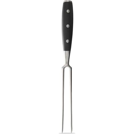 Fourchette à viande en acier - ORION - 30 cm - Acier inoxydable - Poignée noire - Rivetage à 3 points (1/5)