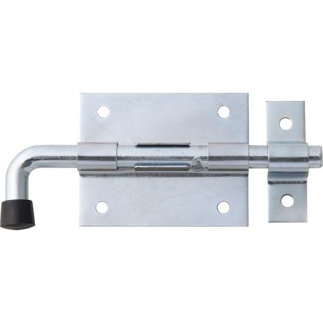 Verrou de box zingué avec poignée ronde et gâche fixe 130 mm – Platine 70 x 57 mm – Marque Alberts (1/2)
