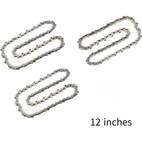 Lot de 3 Chaîne de Tronçonneuse pour Guide-Chaîne de 12" (30 cm), 45 Maillons d'Entraînement, Compatibles avec Dolmar, Echo, Bosch, Einhell et autres TRIMEC