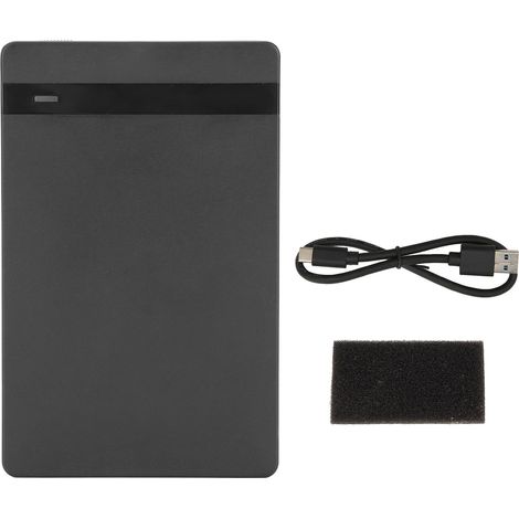 Boîtier disque dur externe USB-C 10 Gbps, 2 To, USB 3.1, avec indicateur LED, pour ordinateur portable, noir (1/5)