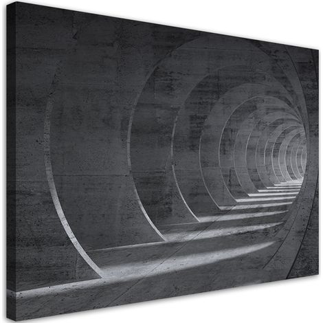 Quadro su tela, Tunnel 3D grigio - 60x40 (1/5)
