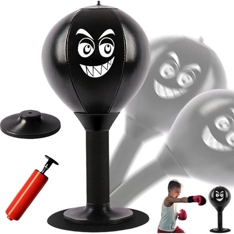 Ensemble de balles de frappe, balle de vitesse de boxe de table pour enfants et adultes, version améliorée avec mécanisme de gonflage et ventouse anti-stress. (1/5)