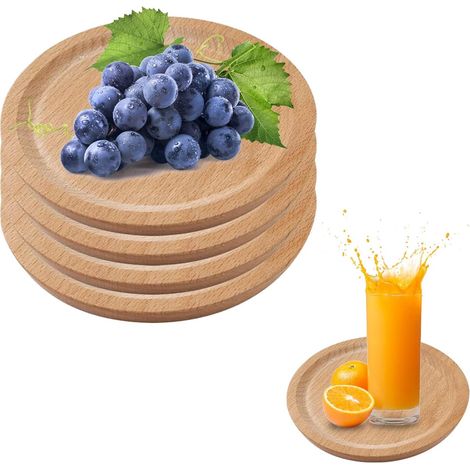 Lot de 4 sous-verres ronds en bambou, antidérapants, pour pots succulents – DELKEVIC