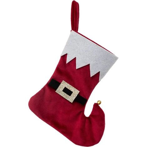 Paris Prix - Sujet De Noël botte De Père Noël 16cm Rouge