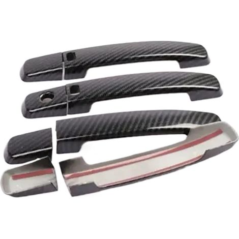 Fahrertür Außentürgriff Für Nissan Für Qashqai 2007-2011 Auto Carbon Faser Stil Schwarz Außentür Griff Molding Abdeckung Trim Aufkleber Dekor Beifahrerseite Aussen Außentürgriff(Carbon) (1/5)