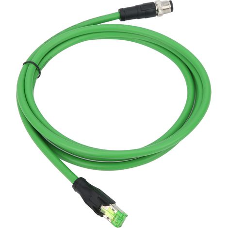 Câble Ethernet blindé avec connecteur RJ45 M12, fil 24 AWG, étanche IP67 (1/5)