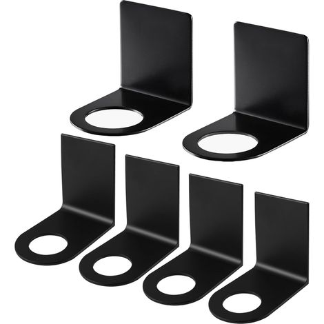 Lot de 6 supports muraux en acier inoxydable pour distributeur de savon et shampoing, accessoires de salle de bain et cuisine