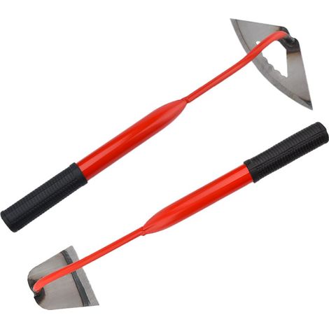 Houe creuse pour planter des légumes, des fleurs, désherber et creuser – sac à outils avec poignée en caoutchouc, petite houe à main, 9 cm. (1/5)
